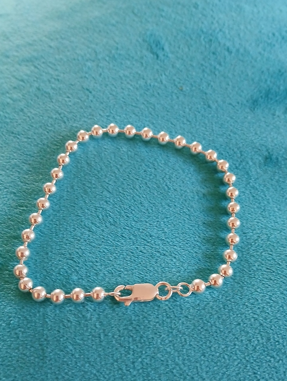 Classic sterling  Silver 925 Bead Bracelet with Lobster Clasp - Women's Jewelry